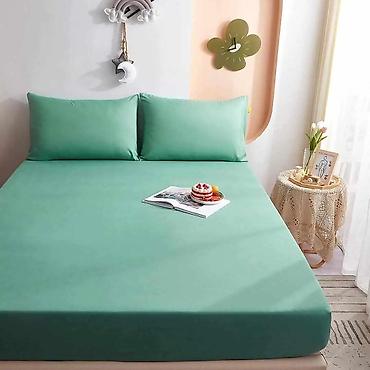 solar: Pamučne rastegljive plahte sa gumom – set za krevet - Materijal: meka — 6