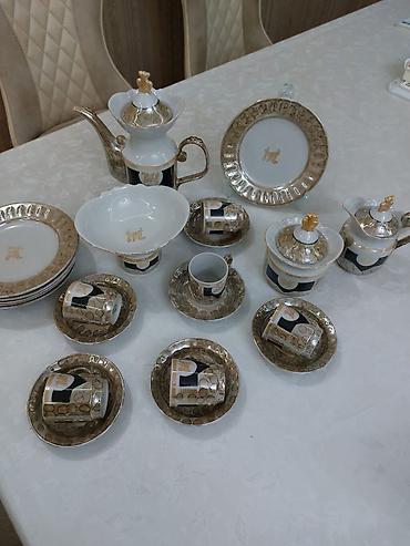 nar suyu sixan: Çay dəsti, rəng - Qızılı, Farfor — 3