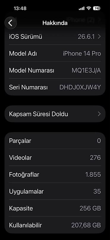 xs max 64: IPhone 14 Pro, 256 GB, Qara, Face ID — 2