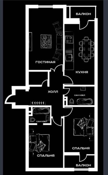 квартира кожзавот: 3 комнаты, 100 м², Элитка, 13 этаж, ПСО (под самоотделку)