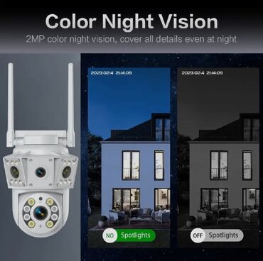 фотоаппарат самсунг s860: 2 kameralı Rəngli Gecə Görüşlü Wi‑Fi PTZ Təhlükəsizlik Kamerası - 2MP