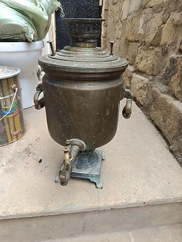 Məhsul: Antik 7 L mis samovar Təsvir: - Klassik kömür/od ilə işləyən