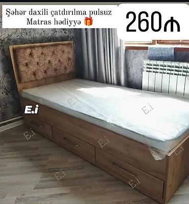 taxta pol: Yeni, Təknəfərlik çarpayı, Matras ilə, Siyirməli — 1