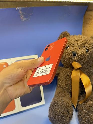 iphone air бишкек: IPhone 12, красный цвет (PRODUCT RED). Память 64 ГБ. На задней стороне — 4