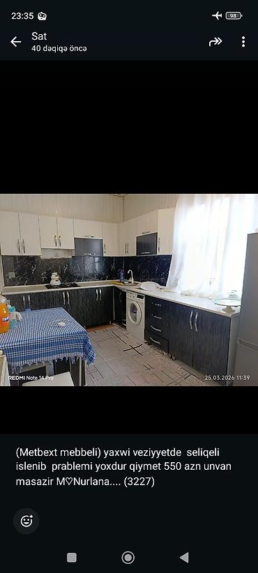 Mətbəx mebeli: Mətbəx mebeli satılır. Xüsusiyyətlər: - Üst və alt dolablar komplekt — 8