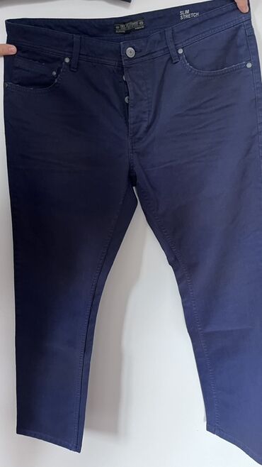 мужские классические брюки: Мужские брюки, Clockhouse, Б/у, цвет - Синий, Самовывоз