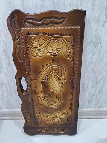 sufre dekoru: Taxta oyma naxışlı servis/tray - Material: tam ağac - Rəng: qəhvəyi — 1