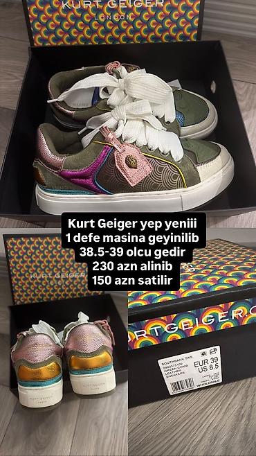 sac rezini: Kurt Geiger “Southbank Tag” qadın krossovkası - Ölçü: EUR 39 / US 8.5 — 1