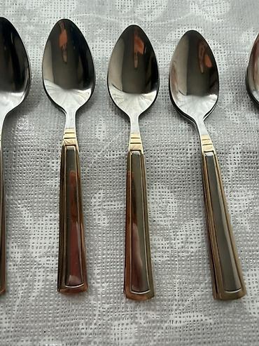 Qab-qacaq və mətbəx ləvazimatları: Mətbəx üçün dəst: Paslanmayan poladdan çay qaşıqları - Miqdar: 18 — 3