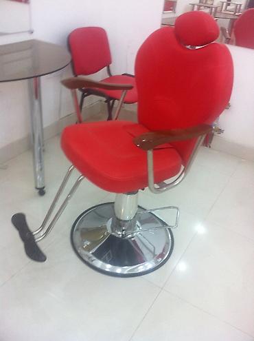 Salon, tibbi mebel: Gözəllik salonu üçün mebel dəsti - Rəng: qırmızı (xrom detallar və — 2