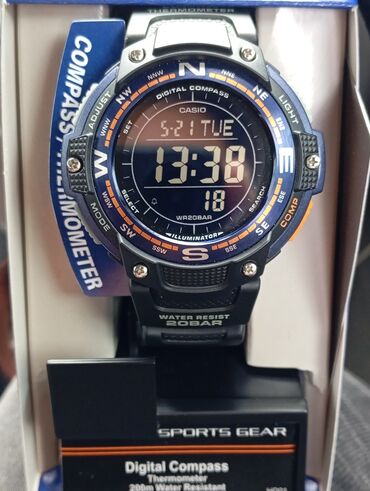 часы женские casio: Casio SGW-100 -2B Compass and thermometer . 200bar водонепроницаемый