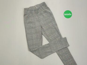 Spodnie: Spodnie XS (EU 34), stan - Bardzo dobry, wzór - Kratka, kolor - Szary