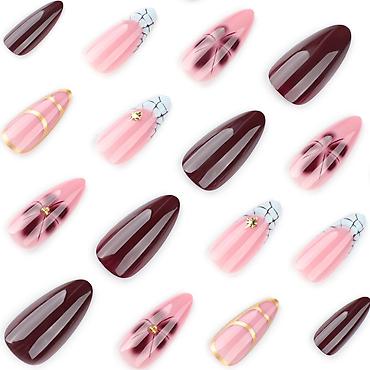 stacks disney: Set presovanih noktiju – kolekcija „Bordo & Puder Pink“ sa — 2