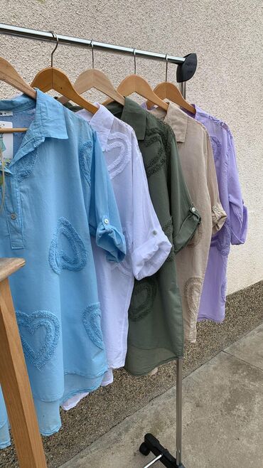 košulje za plažu: One size, Flax, Single-colored, color - Light blue