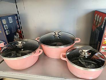 König set šerpi sa poklopcima – 3 dela - Materijal: aluminijumsko