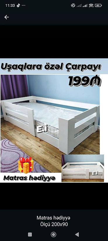 Uşaqlara özel çarpayı – 199₼ - Rəng: Ağ - Dizayn: Aşağı hündürlüklü lalafo.az -da Uşaqlara özel çarpayı – 199₼ - Rəng: Ağ - Dizayn: Aşağı hündürlüklü