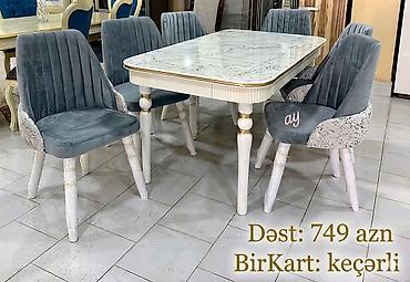 mətbəx mebeli gence: *Masa desti* *stol stul* Masa 90×160 sm Açıldıqda 200sm 6 ədəd — 1