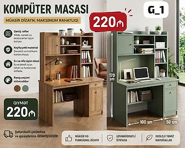 kitab skafi: Kompüter masası – müasir dizayn, maksimal rahatlıq! Ölçülər: - — 1