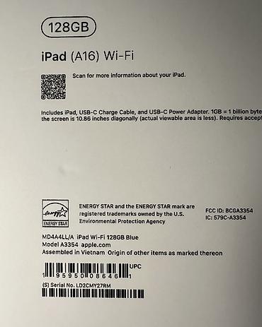 ipad 16gb: Планшет, Apple, память 128 ГБ, 10" - 11", Wi-Fi, Новый, Классический цвет - Синий — 3