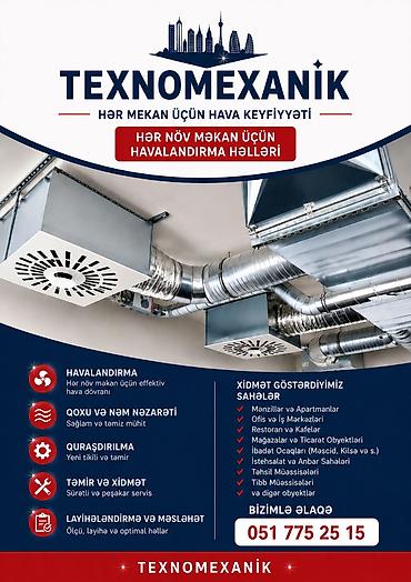 televizor temiri: TEXNOMEXANİK – Hər növ məkan üçün havalandırma həlləri Xidmətlər: - — 1