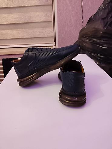 mavi ayaqqabılar: Mavi rəngdə kişi ayaqqabısı - Material: təbii dəri üst hissə, içliyi — 4