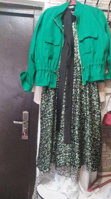 платье зеленое: Повседневное платье, Турция, Лето, Длинная модель, Платье-пиджак, XL (EU 42)