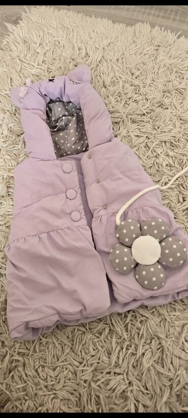 детская одежда комбинезоны зимние: Məhsul: Uşaq üçün qalın jilet - Rəng: bənövşəyi (lilac) - Model