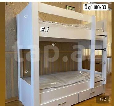 matras altı: İki mərtəbəli uşaq/yataqxana çarpayısı - Ölçü: 180 x 80 (hər mərtəbə) — 1