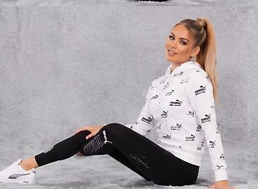 satenske helanke: Ženska sportska kombinacija – dukserica sa kapuljačom i helanke - — 2