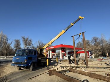 Услуги манипулятора: Кран услуга Стрела 21 метр Контейнер вагон бухта кирпич кум шагыл — 5