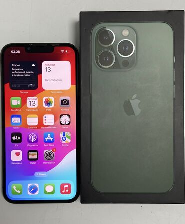 Apple iPhone: IPhone 13 Pro, Б/у, 128 ГБ, Alpine Green, Кабель, Коробка, 78 %