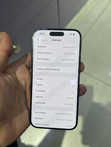 iphone telefon divar kagizlari: IPhone 15 Pro, 128 GB, Graphite, Face ID — 3