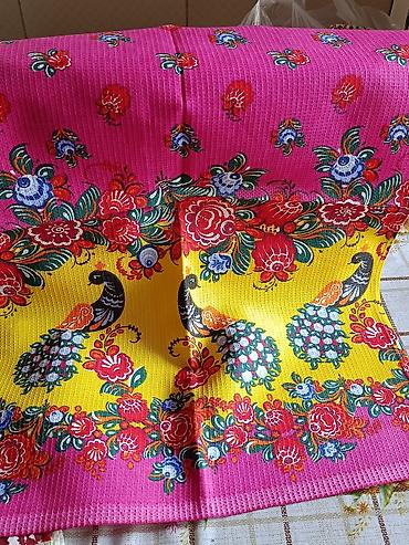 Полотенца: Кухонные вафельные полотенца с ярким принтом. размер 50/70 Материал — 19