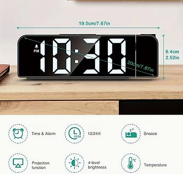 Часы для дома: Проекционные настольные часы-будильник с большим LED-дисплеем - Три — 2