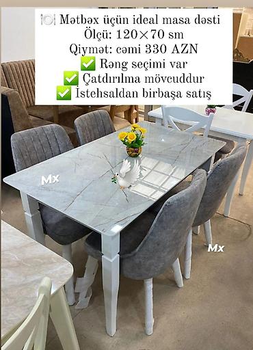 Mətbəx üçün, Yeni, Açılmayan, Dördbucaq masa, 4 stul lalafo.az -da Mətbəx üçün, Yeni, Açılmayan, Dördbucaq masa, 4 stul