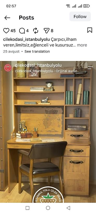 pismini: Oğlan və qız üçün, İşlənmiş, Siyirməli, Yazı masası, Stullar ilə — 2