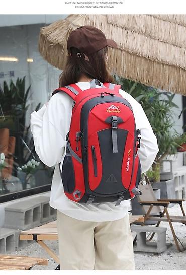 Туристические рюкзаки: 🎒 Рюкзак фирменный Легкий и компактный в черно-красном исполнении - — 2