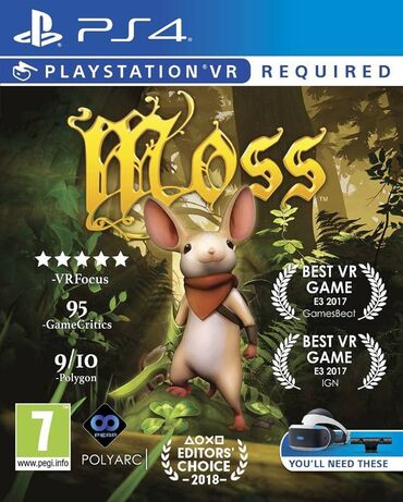 диски ps: Оригинальный диск!!! Moss (PS VR) Мосс состоит из смеси головоломок и