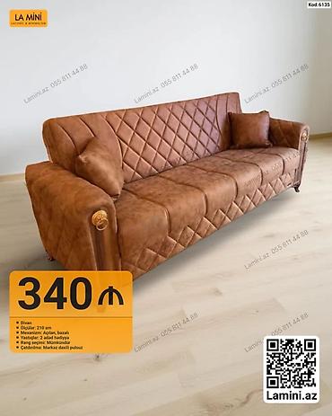 Divan – Kod: 6135 - Ölçü: 210 sm - Mexanizm: açılan, bazalı (yataq