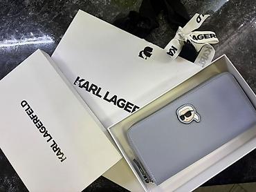 pul gabi: Yeni istifade olunmayib Karl Lagerfeld qadın pulqabısı – zipperli uzun — 1