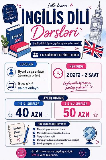 primicka xidmeti taksi: Xarici dil kursu, İngilis dili, Uşaqlar üçün — 1