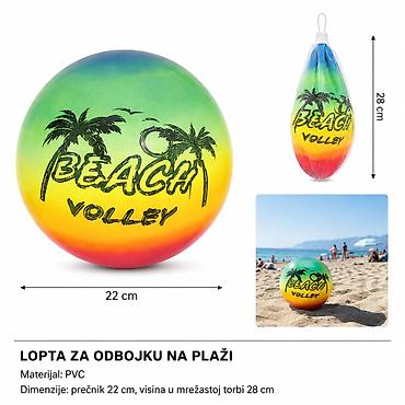 KMT odbojka 2904070 Šarena lopta za odbojku na plaži sa printom palmi