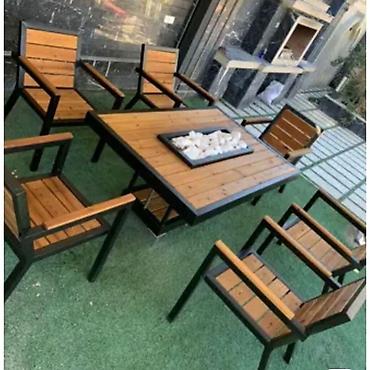 nil group: Metall karkaslı ağac mebel dəstləri - Material: qalın divarlı qara — 4