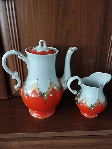 su qablar: Çay dəsti, rəng - Qırmızı, Farfor — 2