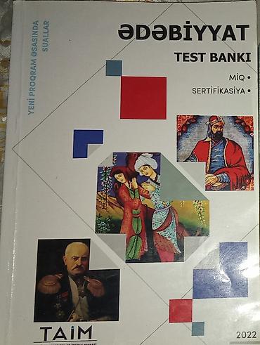 Testlər: Məhsul: Ədəbiyyat – Test Bankı (TAİM, 2022) Xüsusiyyətlər: - Yeni — 1