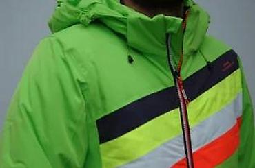 Zimske jakne: Muška zimska jakna – neon zelena sa prugama - Sportski kroj sa — 21