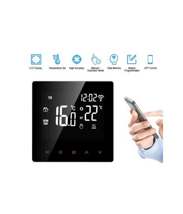 терморегулятор цена бишкек: Терморегулятор с Wi-Fi Tuya Экран: Сенсорный TouchScreen Рабочая