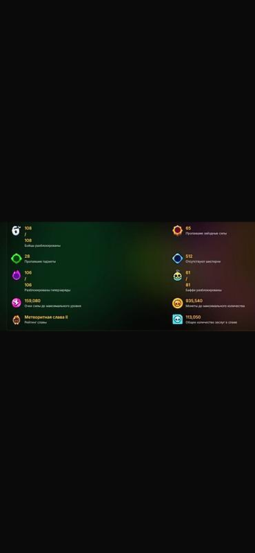 мета 3 очки: Аккаунт Brawl Stars с развитым прогрессом и большим количеством — 3