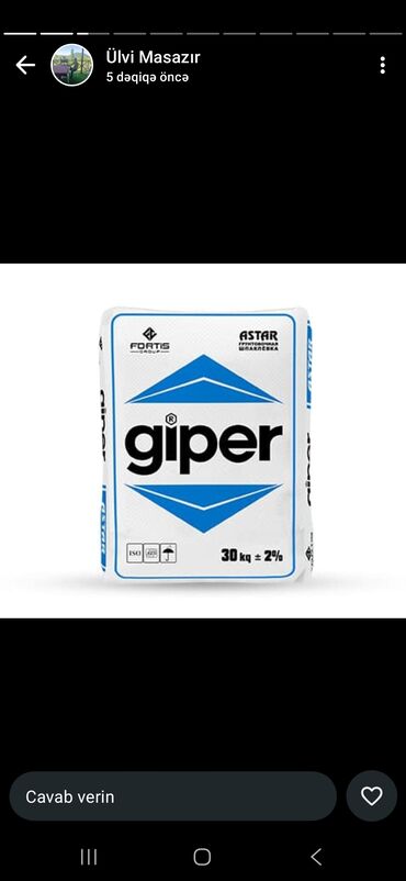 Sement: Holcim Sement, M-400, A-klass, Kredit var, Pulsuz çatdırılma — 18