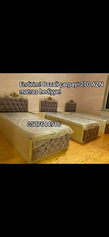 Çarpayılar: Yeni, Təknəfərlik çarpayı, Bazalı, Matras ilə, Siyirməsiz, Azərbaycan — 2